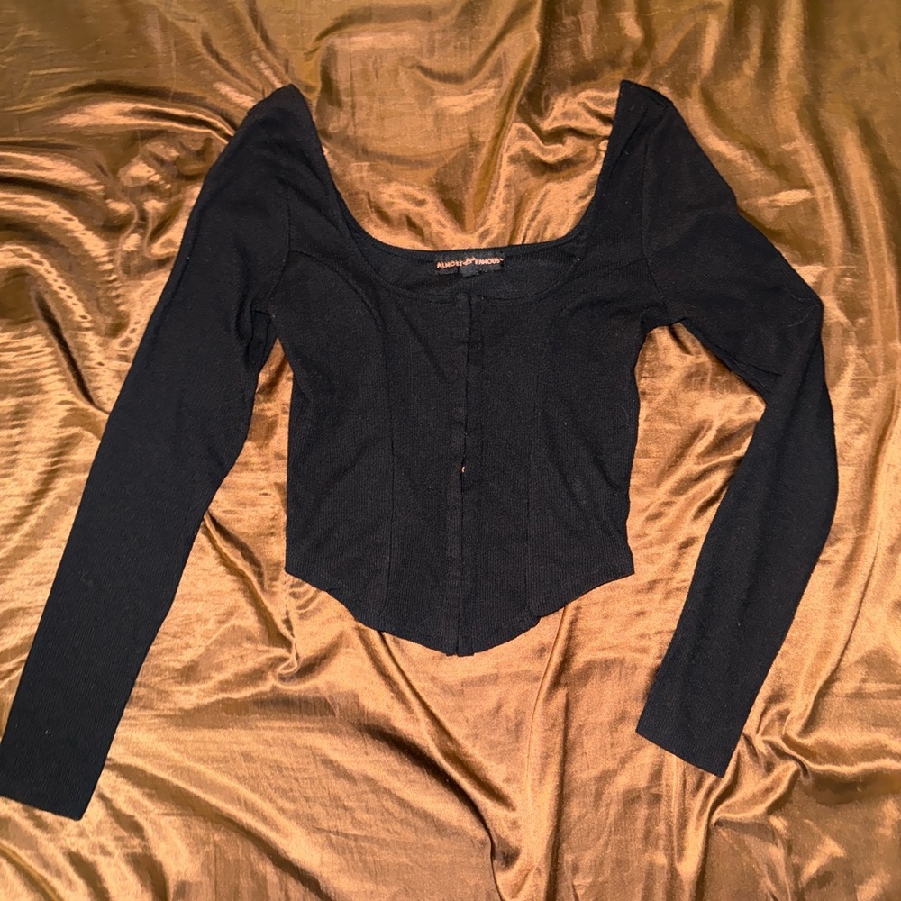 Corset Black Long Sleeve Top